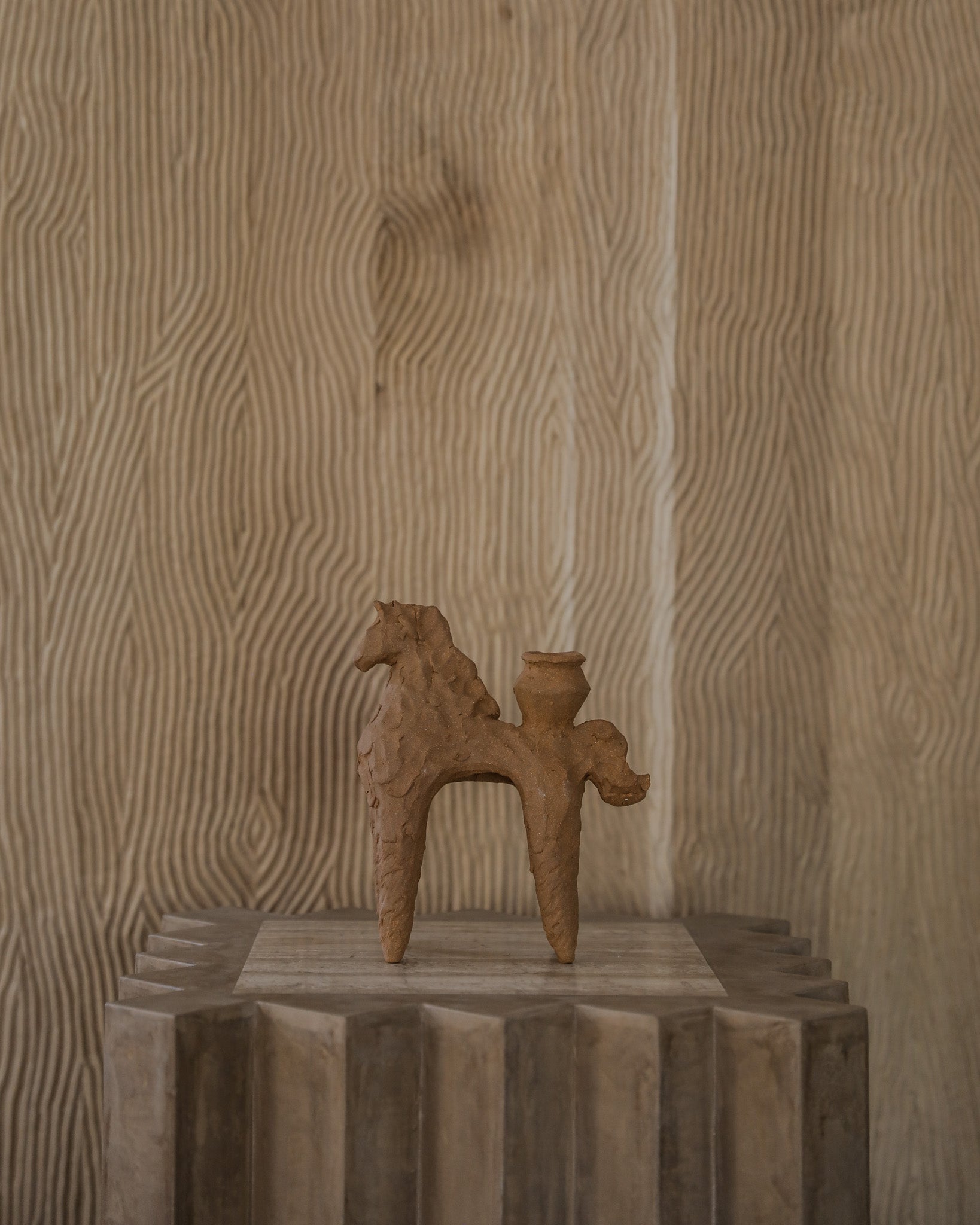 Horse with Pot Candleholder Medium