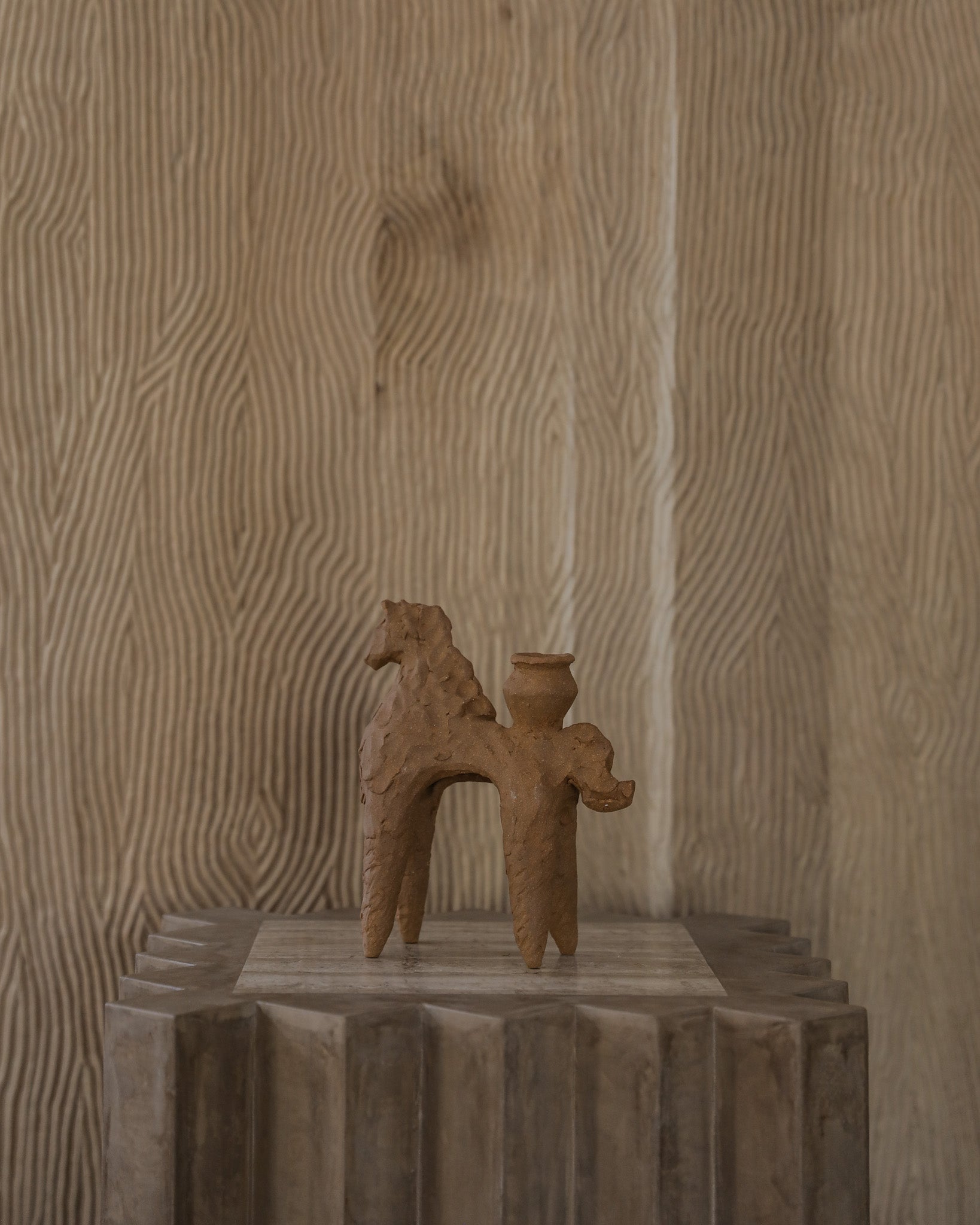 Horse with Pot Candleholder Medium