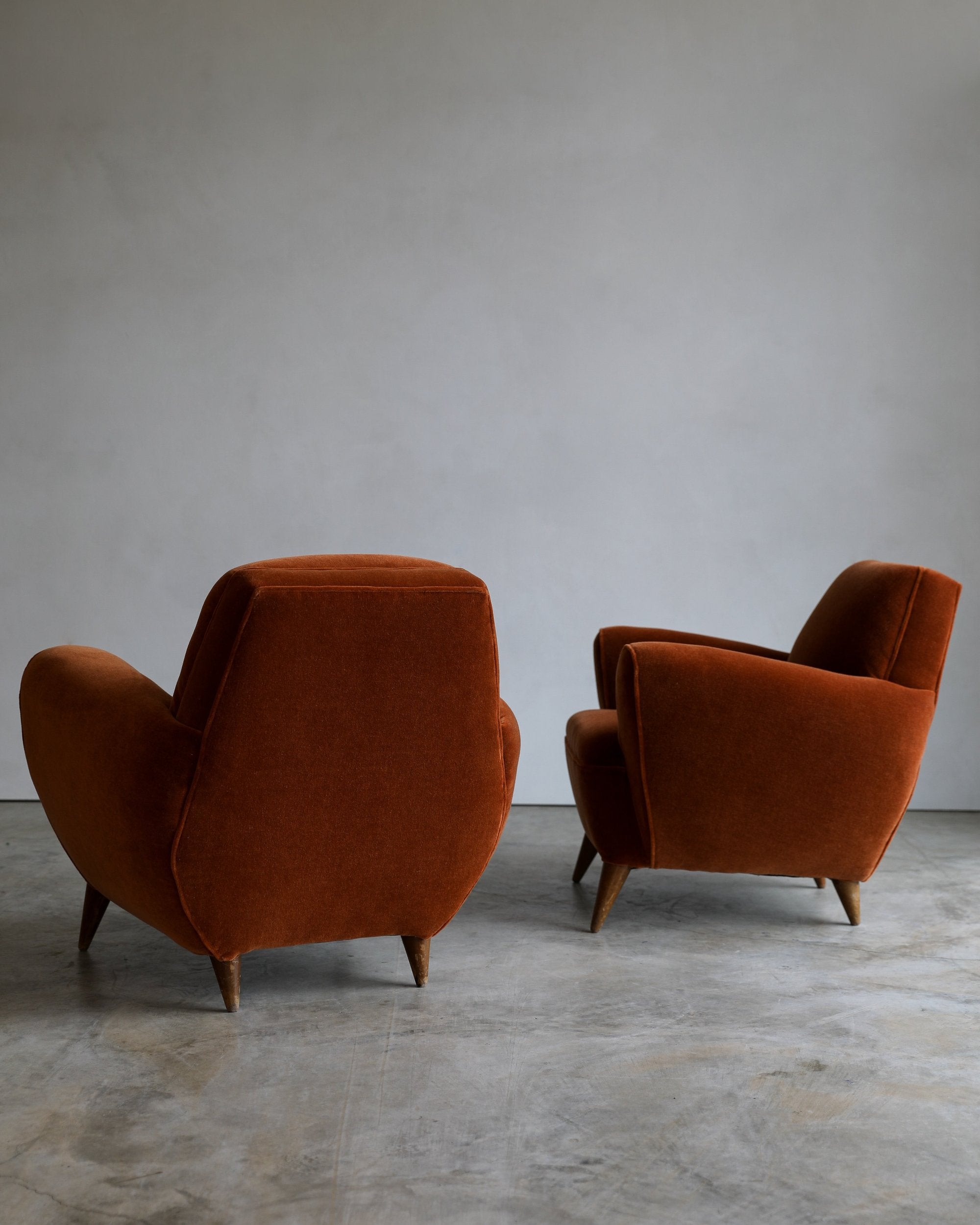 back view velvet 1940s french club chair 