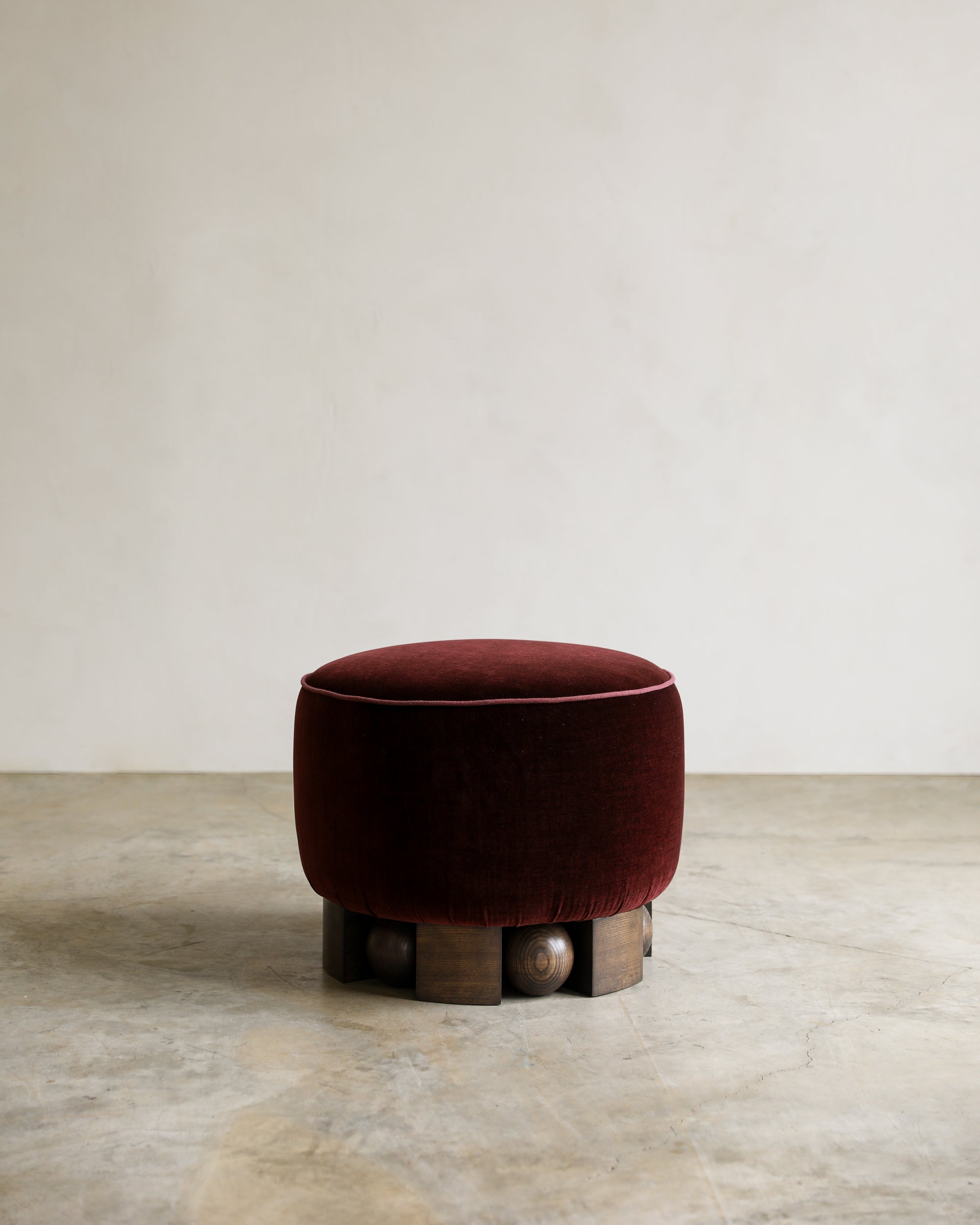 haus of hommeboys bishop pouf plum spencer velvet