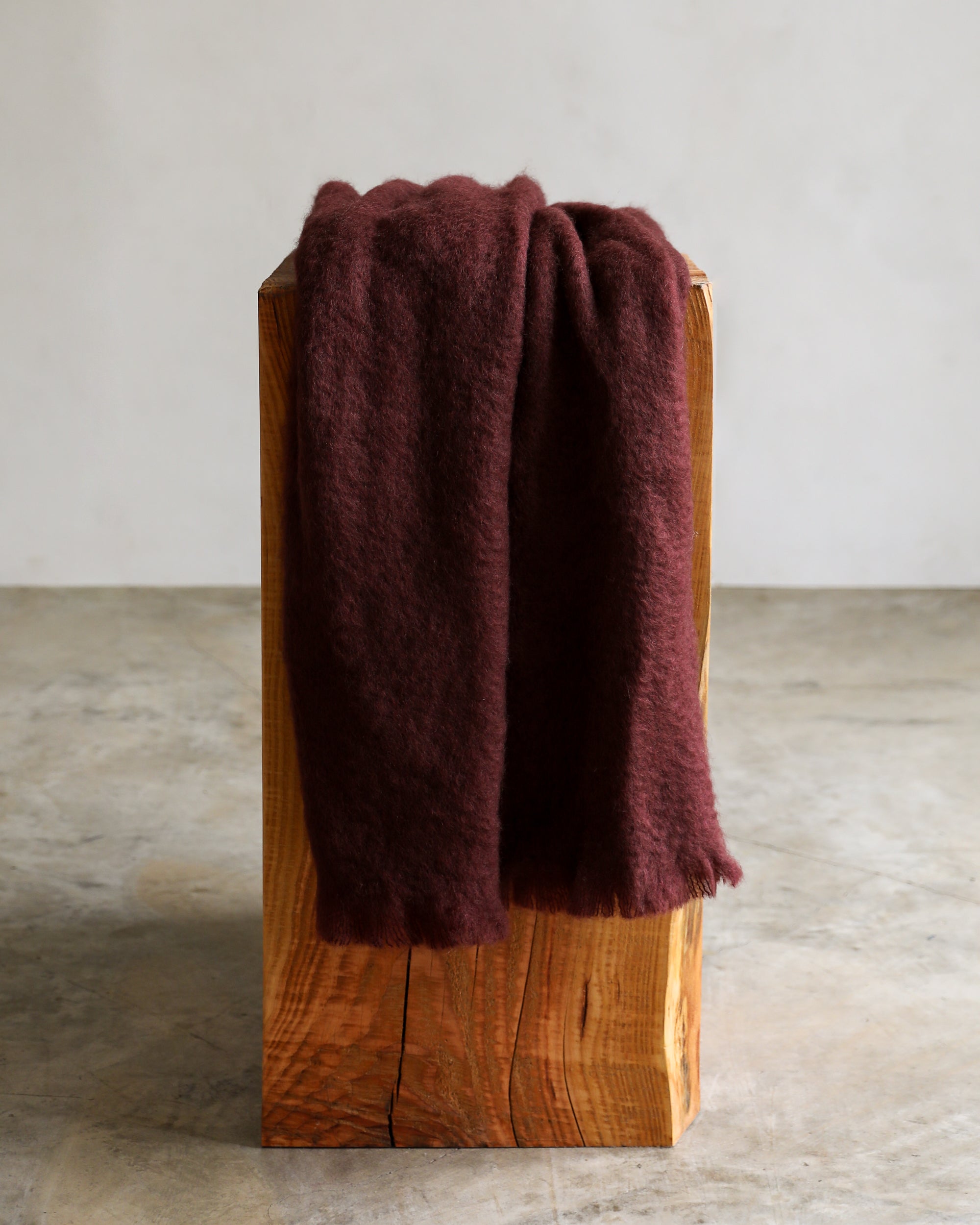 Mantas Ezcaray oxblood mohair throw blanket