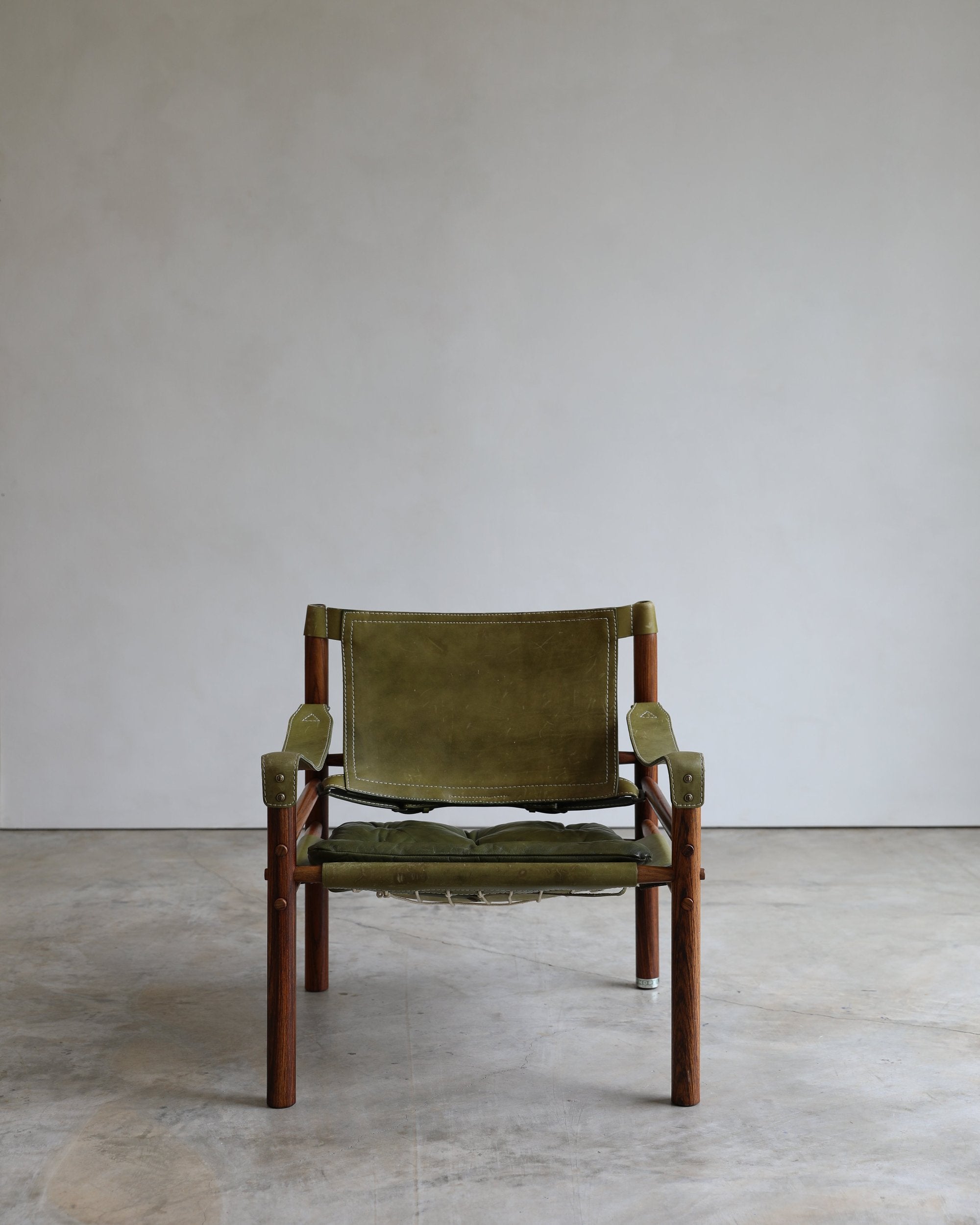 vintage swedish Arne Norell Sirocco Chair Pair in rosewood and original green leather upholstery