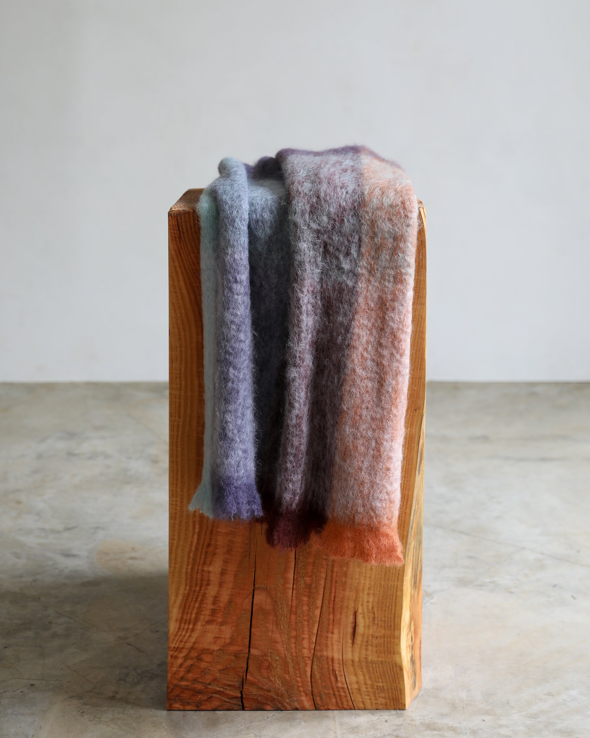 Mantas Ezcaray plaid mohair throw blanket