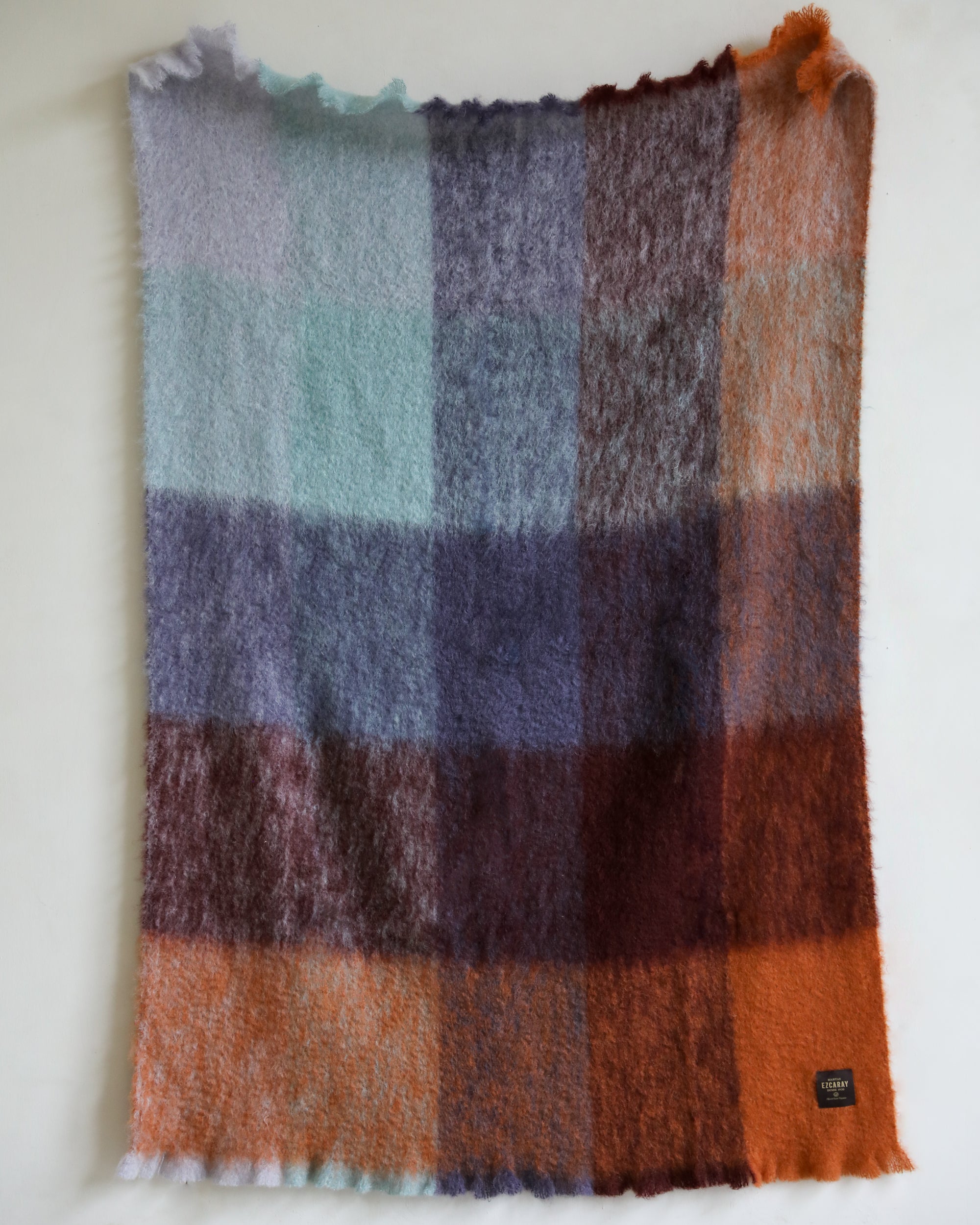 Mantas Ezcaray plaid mohair throw blanket full image